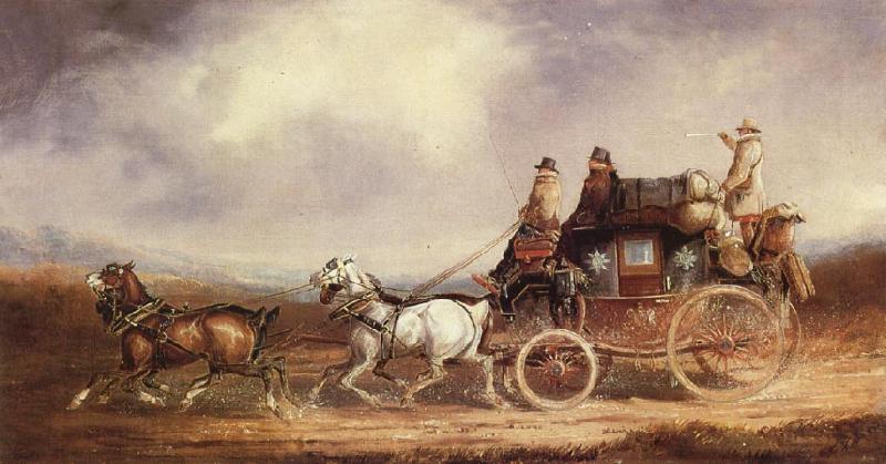 Charles Cooper The Edinburgh-London Royal Mail on the Road Sweden oil painting art